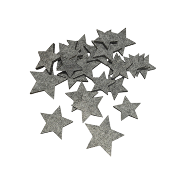 Filtstjerner grå - 20 stk ass. størrelser